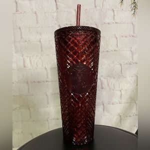 Starbucks maroon jeweled 2022 Christmas venti 24oz cold drink cup